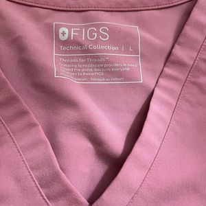 Pink FIGS chalk scrub top L large scrub bottoms L